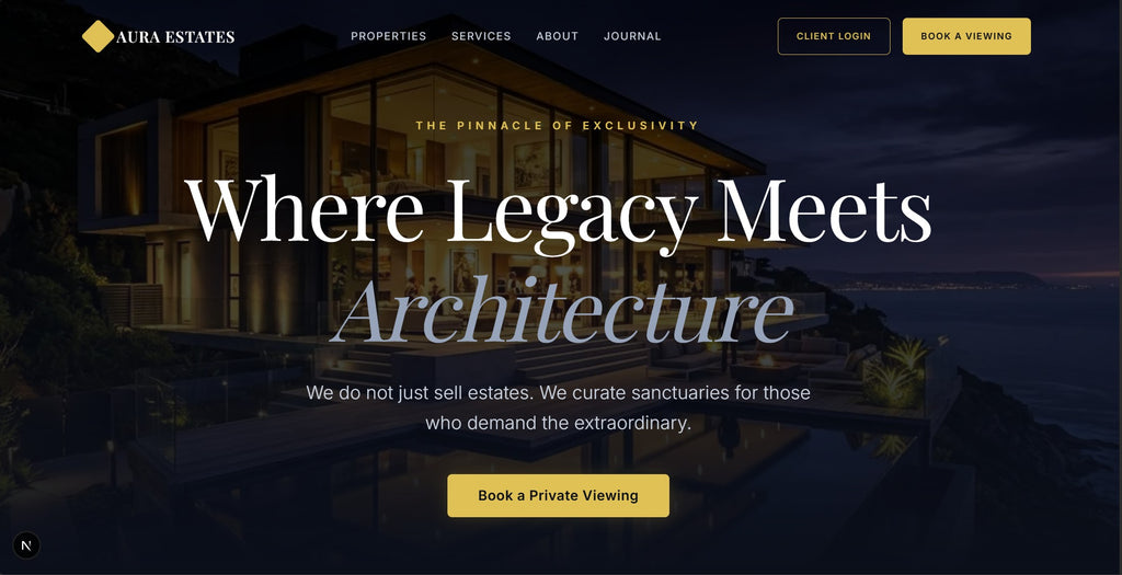 Aura Estates Web Template – Command the Luxury Real Estate Game