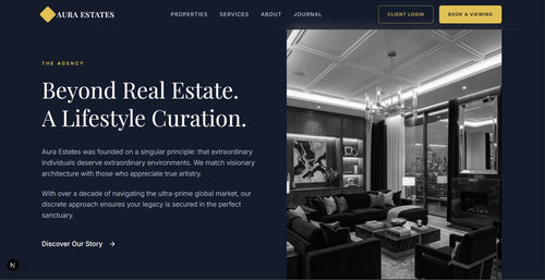 Aura Estates Web Template – Command the Luxury Real Estate Game