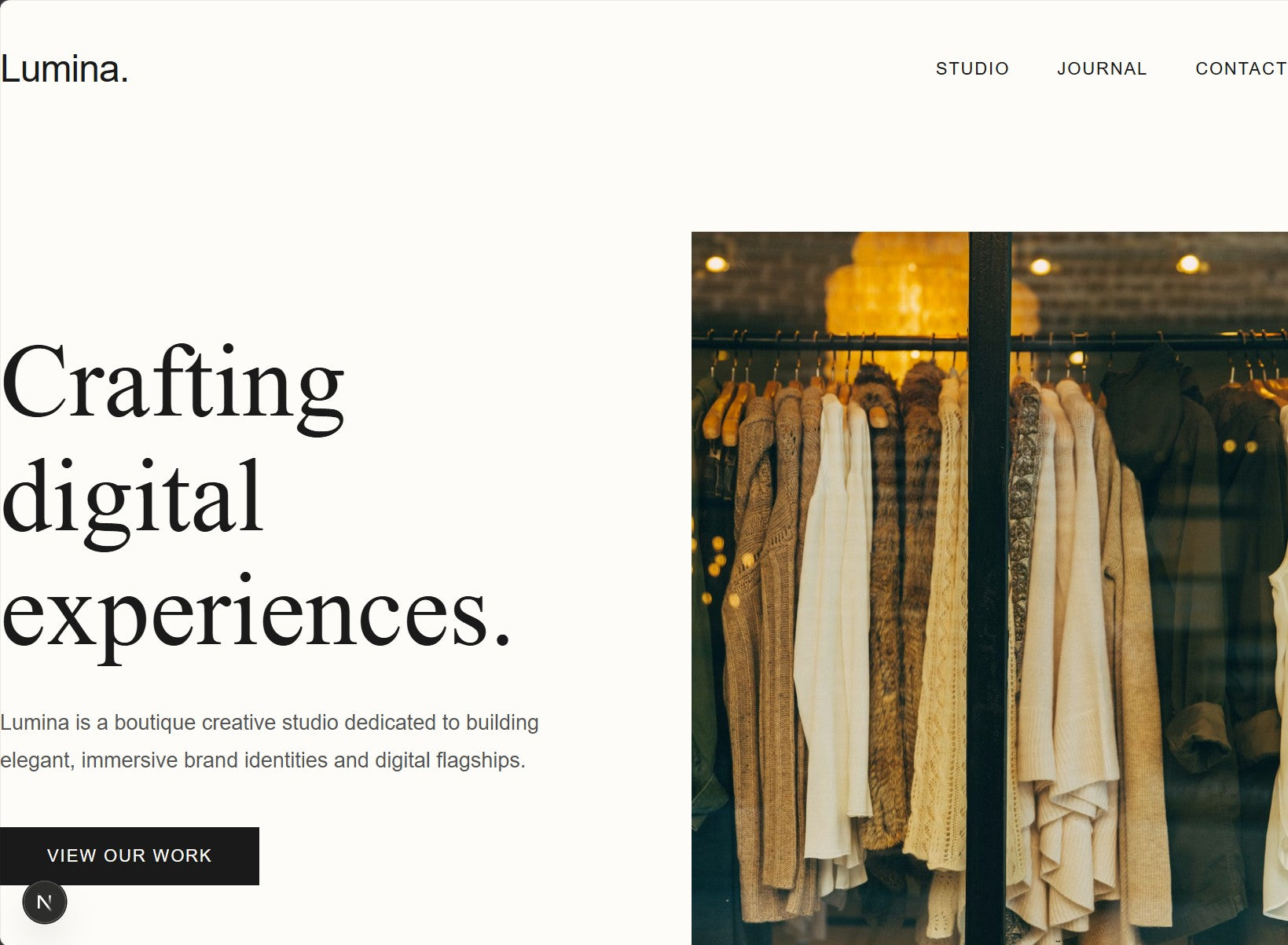 Lumina Studio Website Template – Elegance that commands attention
