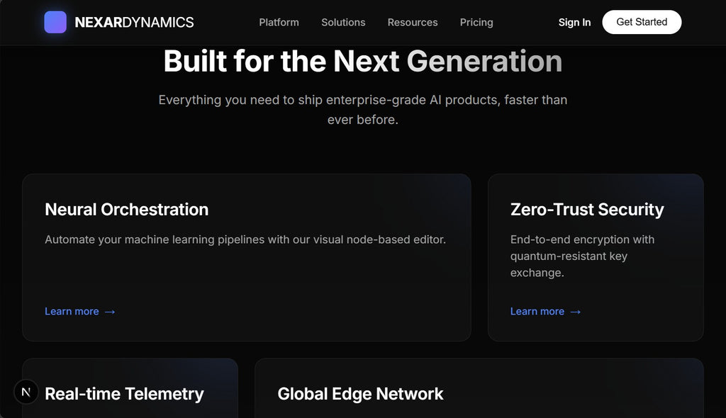Nexar Dynamics Website Template – Premium SaaS & Enterprise