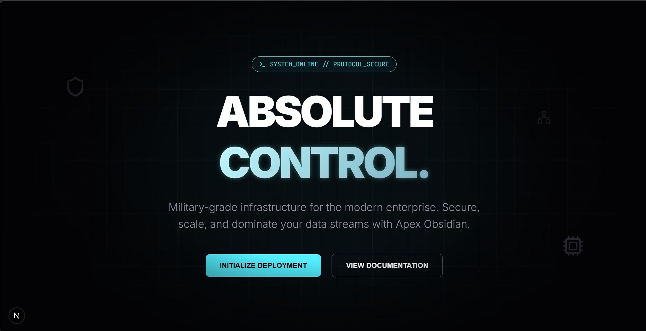 Apex Obsidian Website Template – Elite Cyber Infrastructure Next.js Template